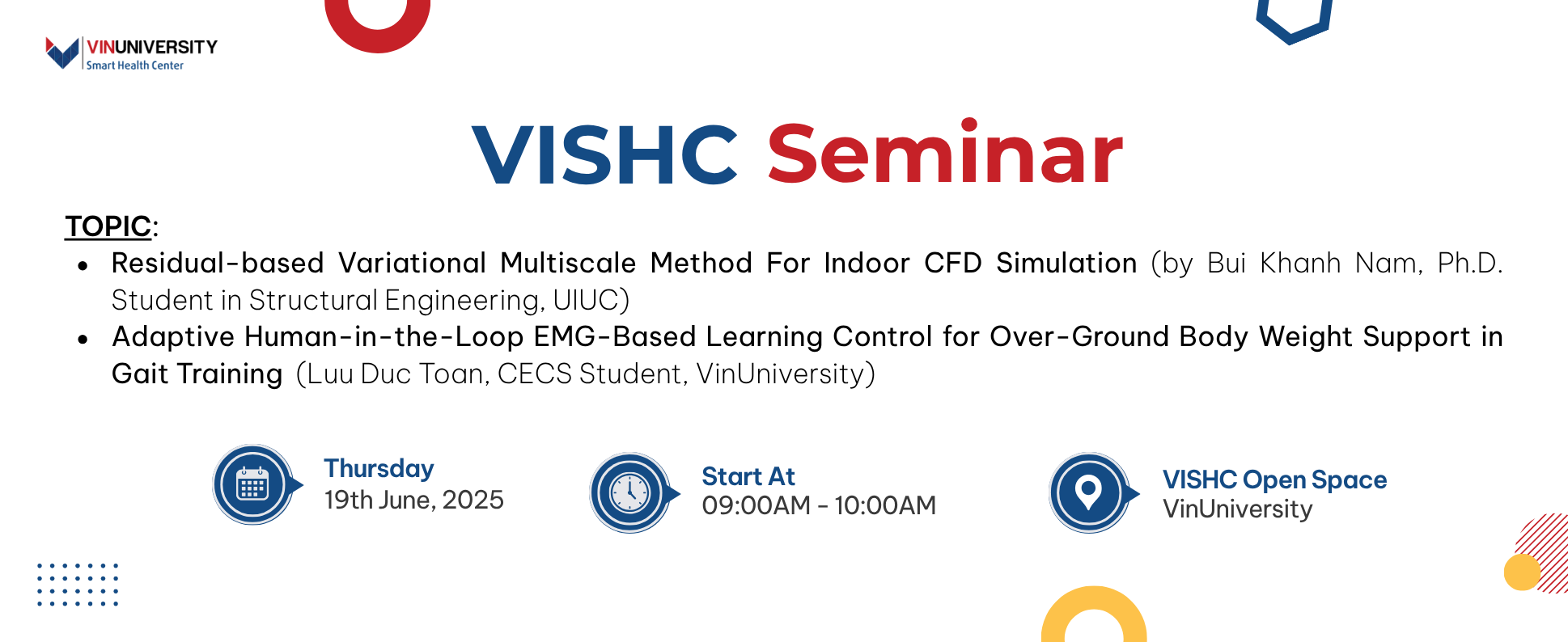 [VISHC SEMINAR] FROM SMART GAIT TRAINING TO INDOOR AIRFLOW SIMULATION